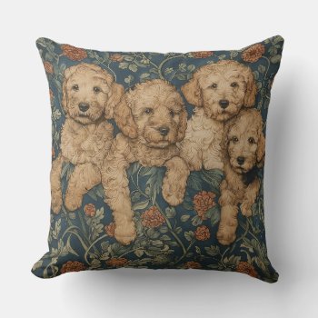 Goldendoodle Little Dudes Throw Pillow by Libertymaniacs at Zazzle