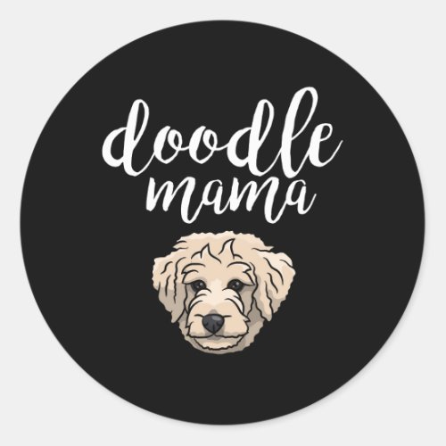 Goldendoodle Mama Doodle Mom Classic Round Sticker
