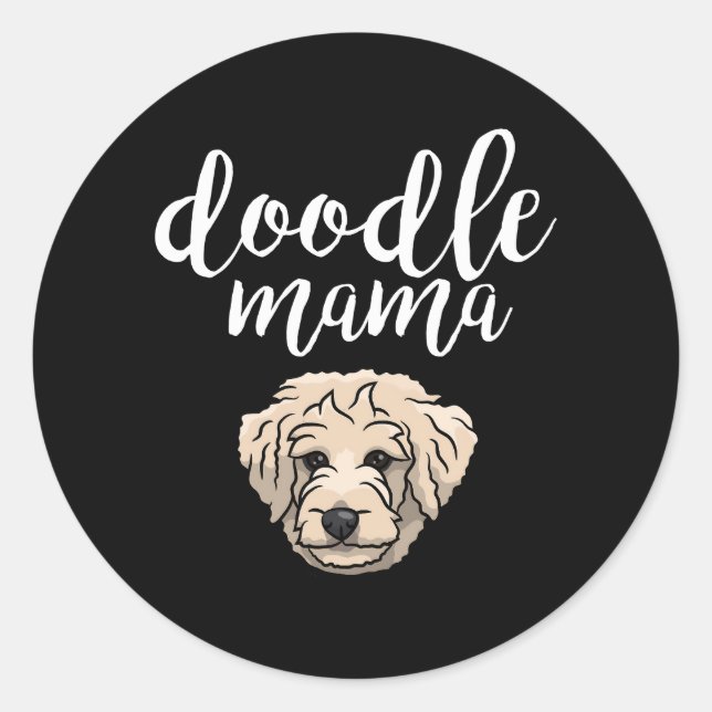 Goldendoodle Mama Doodle Mom Classic Round Sticker (Front)
