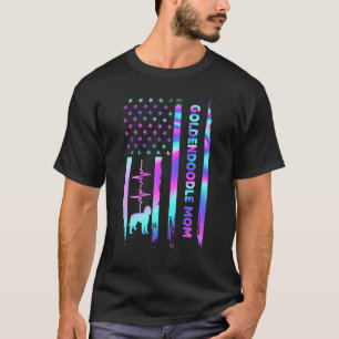 Goldendoodle Mom American Flag Tie Dye Mother's Da T-Shirt