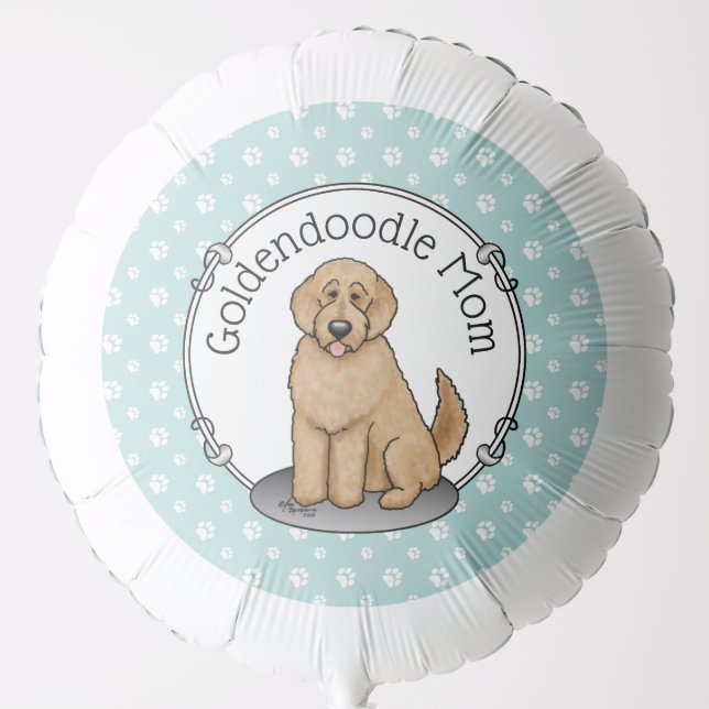 Goldendoodle Mom Doodle Mom (golden red) Dog mom Balloon (Front)