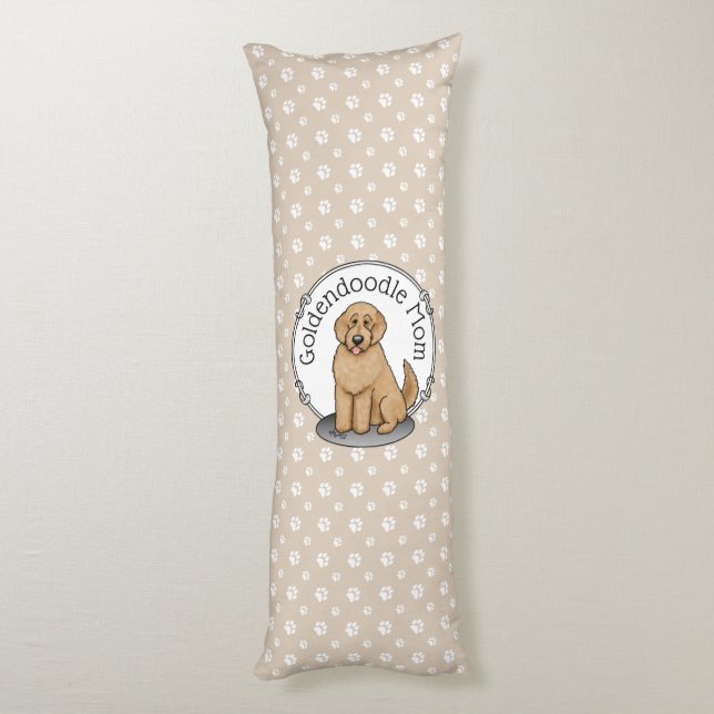 Goldendoodle Mom Doodle Mom (golden red) Dog mom Body Pillow (Back (Vertical))