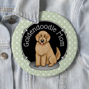 Goldendoodle Mom Doodle Mom (golden red) Dog mom Button