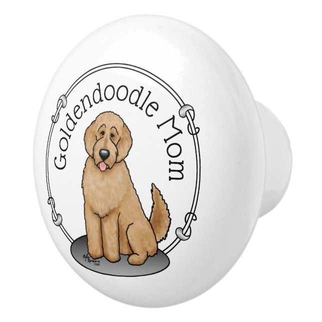 Goldendoodle Mom Doodle Mom (golden red) Dog mom Ceramic Knob (Right)