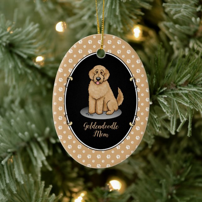 Goldendoodle Mom Doodle Mom (golden red) Dog mom Ceramic Ornament (Tree)