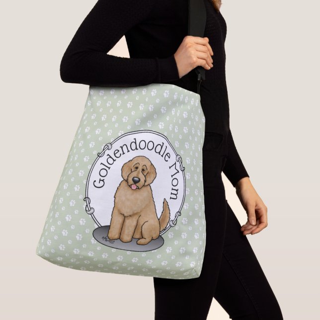 Goldendoodle Mom Doodle Mom (golden red) Dog mom Crossbody Bag (Close Up)