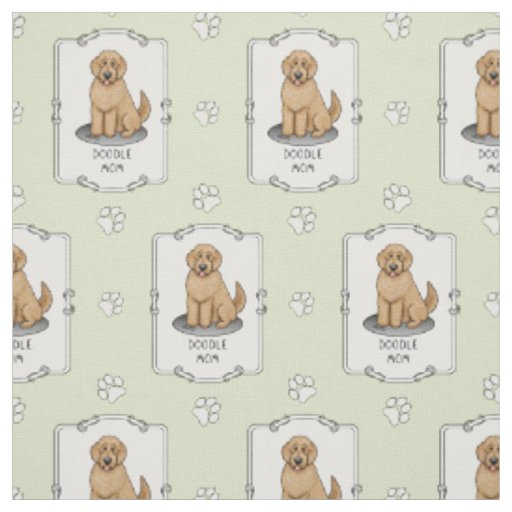 Goldendoodle Mom Doodle Mom (golden red) Dog mom Fabric