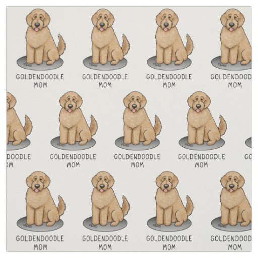Goldendoodle Mom Doodle Mom (golden red) Dog mom Fabric