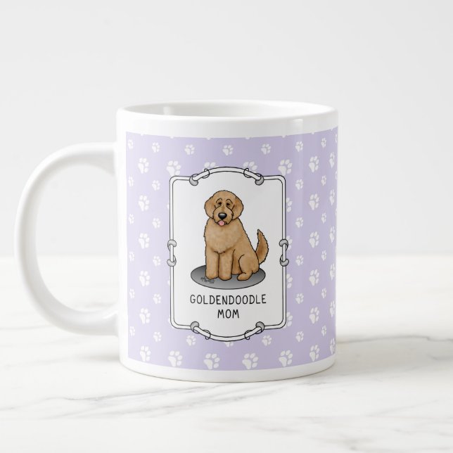 Goldendoodle Mom Doodle Mom (golden red) Dog mom Giant Coffee Mug (Left)