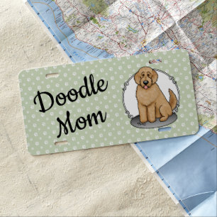Goldendoodle Mom Doodle Mom (golden red) Dog mom License Plate