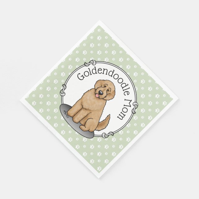 Goldendoodle Mom Doodle Mom (golden red) Dog mom Napkins (Corner)