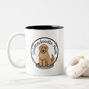 Goldendoodle Mom Doodle Mom (golden red) Dog mom Two-Tone Coffee Mug