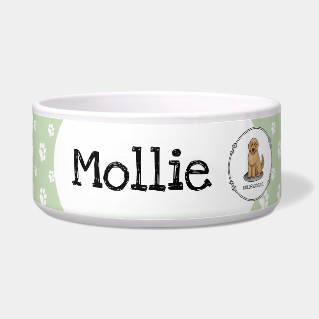 Goldendoodle Mom (kid) Doodle (golden red) Bowl (Front)
