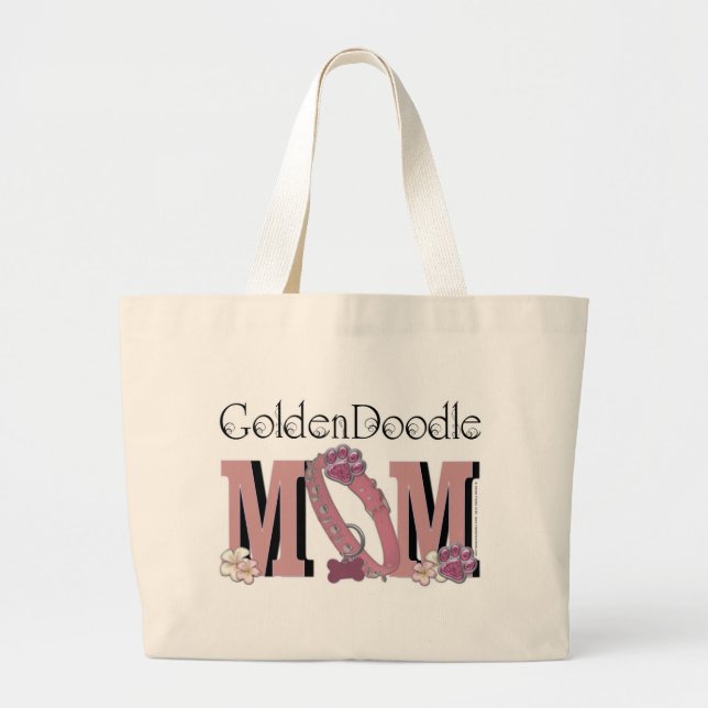 GoldenDoodle MOM Large Tote Bag (Front)