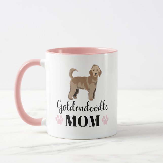 Goldendoodle Mom with personalized photo Mug (Left)