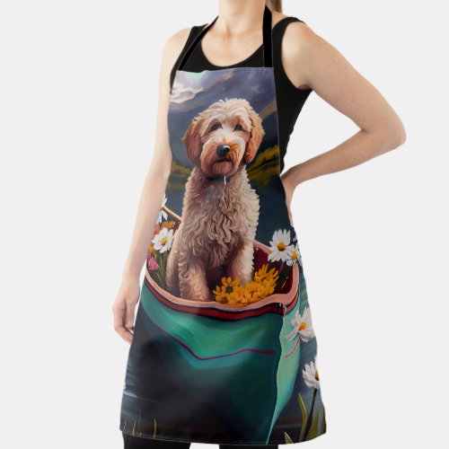 Goldendoodle on a Paddle A Scenic Adventure Apron