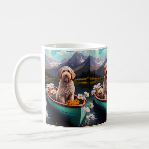 Goldendoodle on a Paddle A Scenic Adventure Coffee Mug