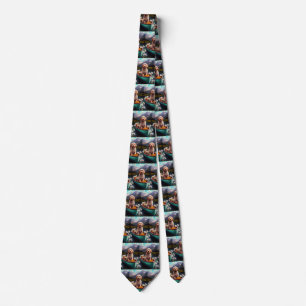 Goldendoodle on a Paddle: A Scenic Adventure Neck Tie