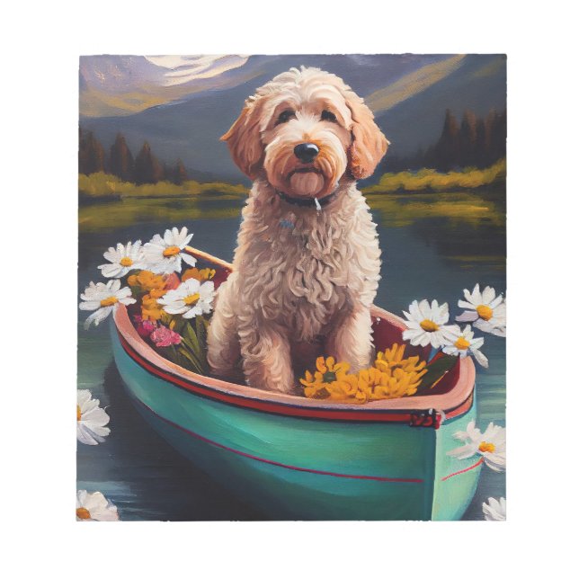 Goldendoodle on a Paddle: A Scenic Adventure Notepad (Front)