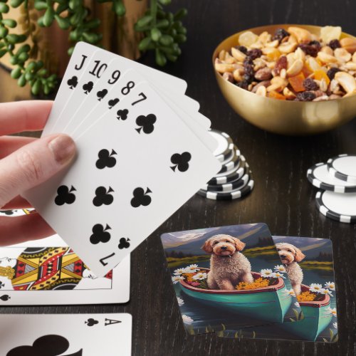 Goldendoodle on a Paddle A Scenic Adventure Poker Cards