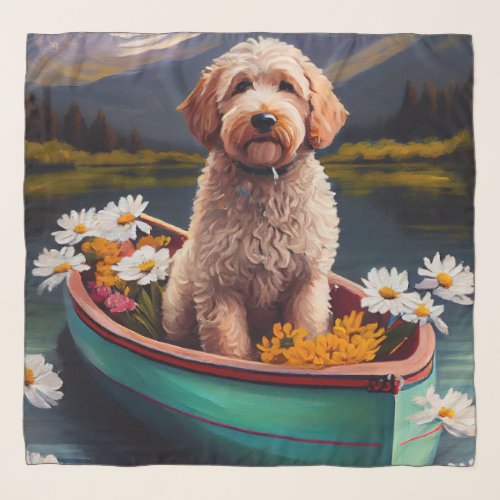 Goldendoodle on a Paddle A Scenic Adventure Scarf