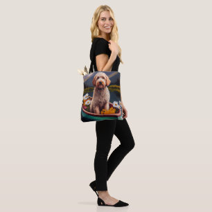 Goldendoodle on a Paddle: A Scenic Adventure Tote Bag