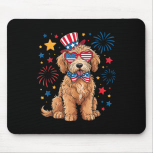 Goldendoodle Patriotic 4th Of July Golden Doodle D Mouse Pad