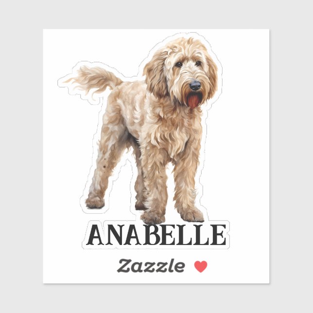  Goldendoodle Personalized Name Sticker (Sheet)