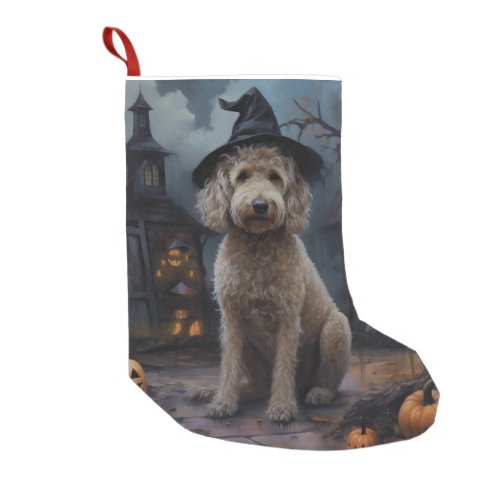 Goldendoodle Pumpkins Halloween Scary Small Christmas Stocking