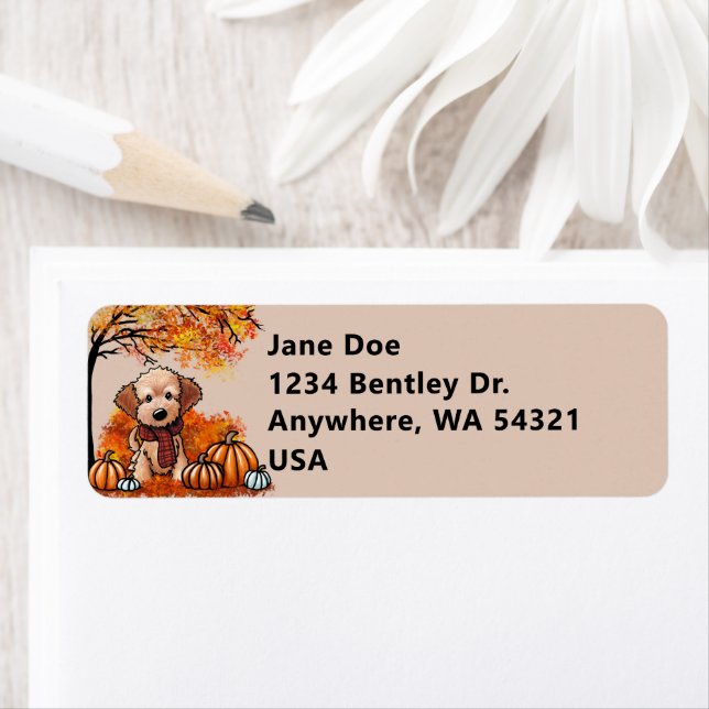 Goldendoodle Puppy Address Label  (Insitu)