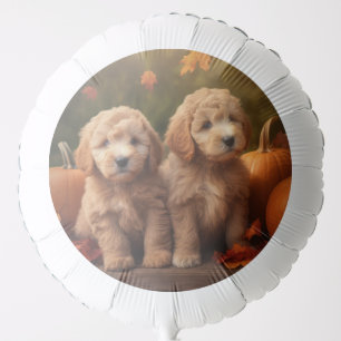 Goldendoodle Puppy Autumn Delight Pumpkin Balloon
