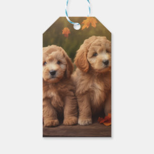 Goldendoodle Puppy Autumn Delight Pumpkin  Gift Tags