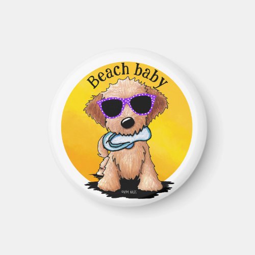 Goldendoodle Puppy Beach Magnet