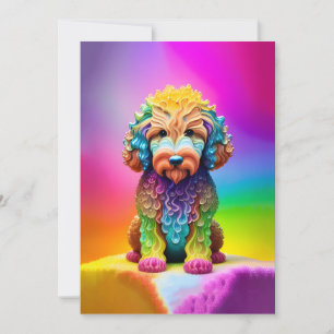 Goldendoodle Puppy Child's Birthday Party Invitation
