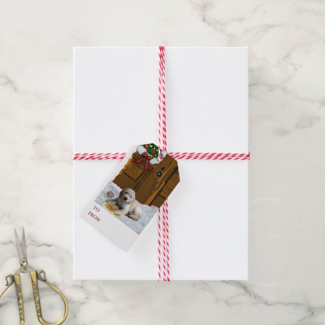 Goldendoodle Puppy Christmas Gift Tags (With Twine)