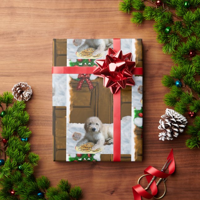 Goldendoodle Puppy Christmas Wrapping Paper (Holiday Gift)