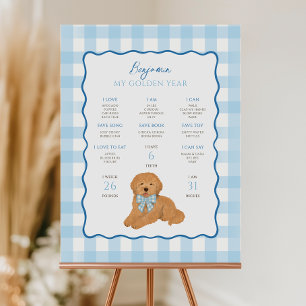 Goldendoodle Puppy Dog 1st Birthday Milestone  Foam Board