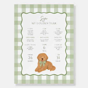 Goldendoodle Puppy Dog 1st Birthday Milestone Foam Board