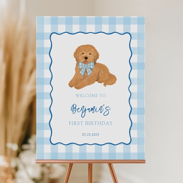 Goldendoodle Puppy Dog Birthday Party Welcome Foam Board (Creator Uploaded)
