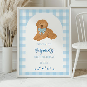 Goldendoodle Puppy Dog Birthday Party Welcome  Poster