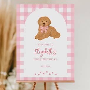 Goldendoodle Puppy Dog Birthday Party Welcome Sign