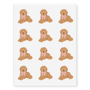Goldendoodle Puppy Dog Kids Party Favor Temporary Tattoos