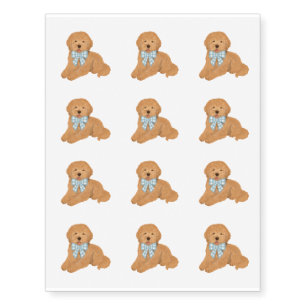 Goldendoodle Puppy Dog Kids Party Favor Temporary Tattoos