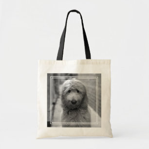 Goldendoodle Puppy In Backyard Tote Bag
