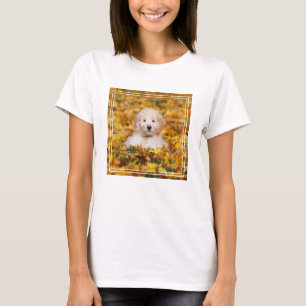 Goldendoodle Puppy In Fall Leaves T-Shirt