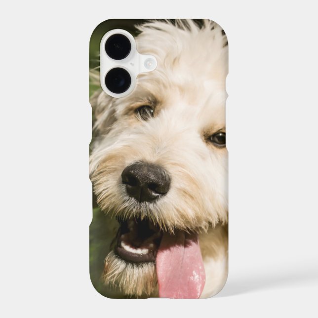 Goldendoodle Puppy Panting Iphone Case (Back)