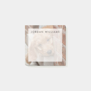 Goldendoodle Puppy Peeking Post-it Notes