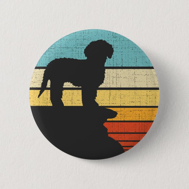 GoldenDoodle Retro Vintage 60s 70s Dog Owner Button (Front)