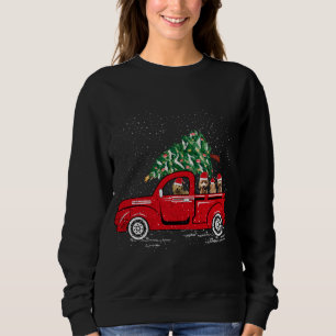 Goldendoodle Riding Red Truck Santa Christmas Paja Sweatshirt