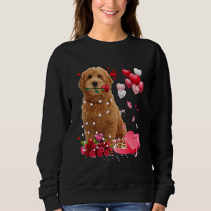 Goldendoodle Rose Heart Happy Valentine Day Dog Mo Sweatshirt